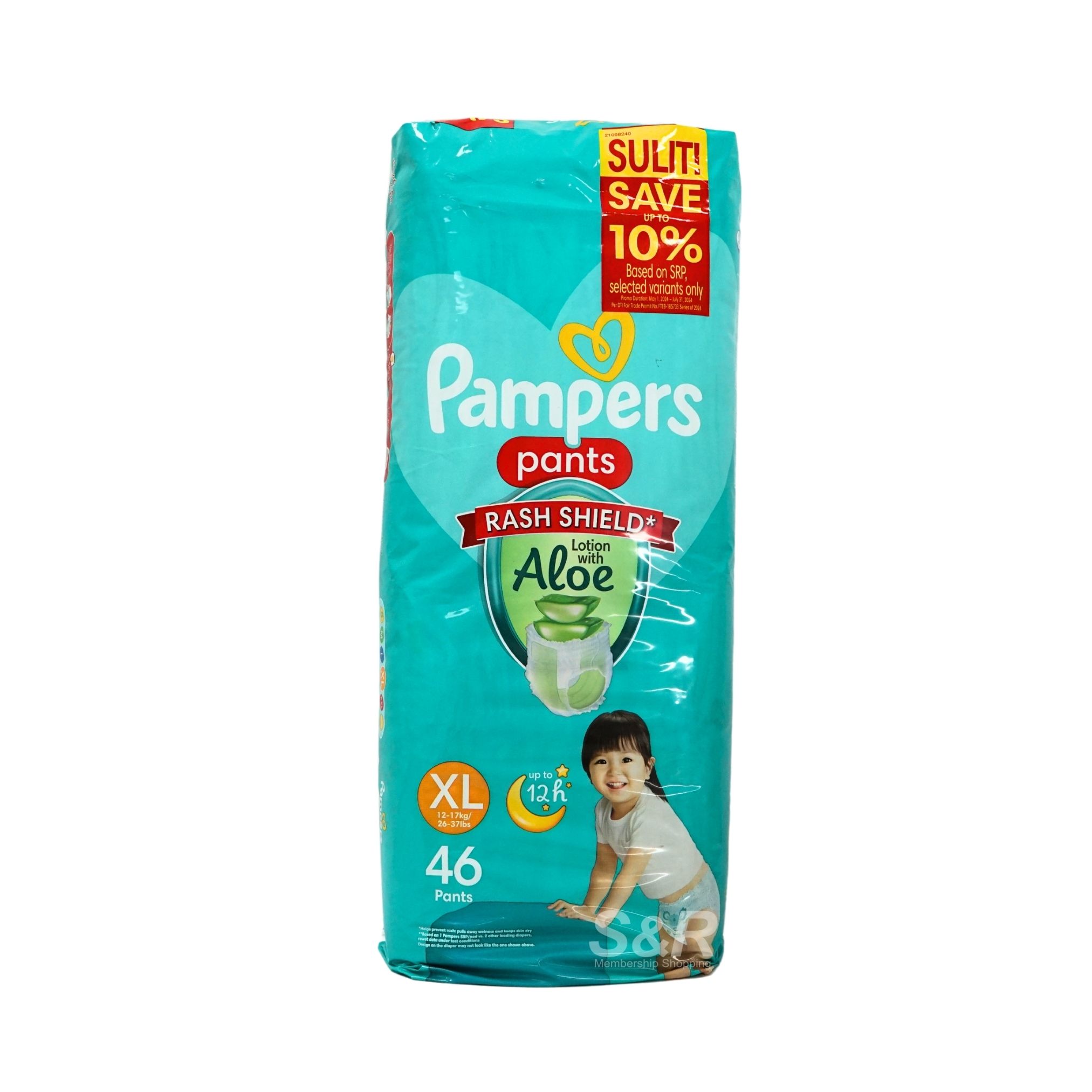 Pampers Pants Rash Shield with Aloe XL 46s